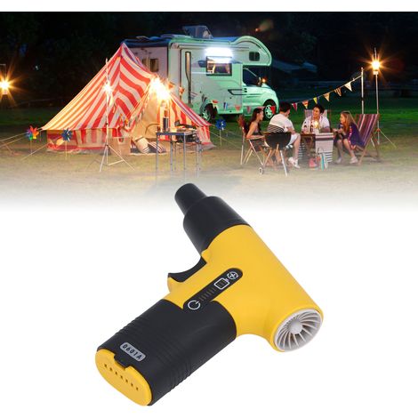 Mini soplador turbo USB – Soplador turbo portátil con 120.000 rpm para camping y uso en el coche, con batería de litio integrada – Amarillo (1/5)