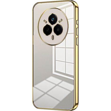 Funda para Realme 14 Pro 5G, marco galvanizado, transparente/dorado (1/2)