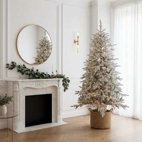 EDG Enzo De Gasperi Pino Cortina Innevato 4500 MiniLED H270 Ø175 cm Bianco Verde IP20 – Albero di Natale Luminoso (1/5)