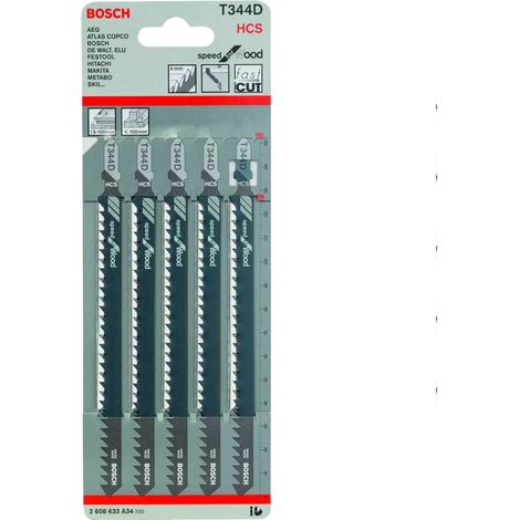 Bosch 2608633A34 T 344 D Speed for Wood Jigsaw Blade 152mm Pack of 5 BPAT344D