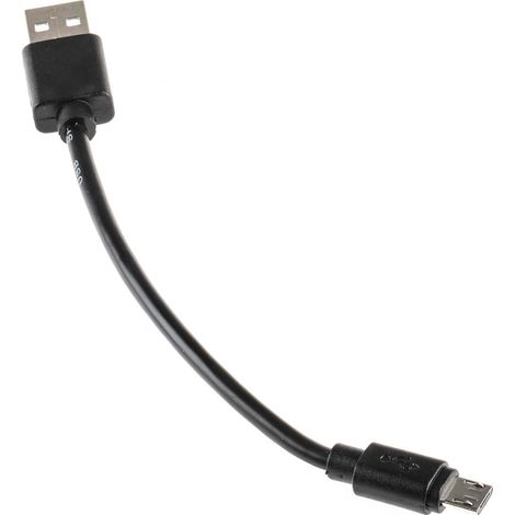 Câble USB RS PRO, Micro USB B mâle vers USB-A mâle, Noir, 150mm ( Prix pour 1 ) (1/3)