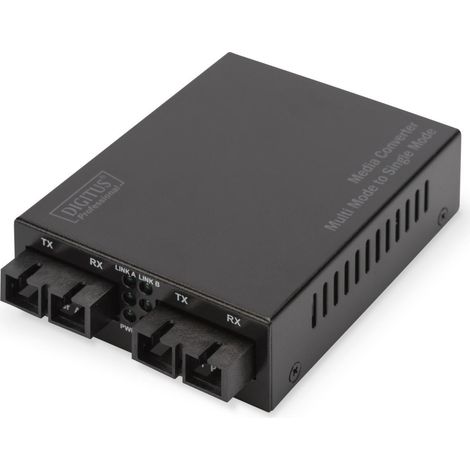 Digitus DN-82124 convertidor de medio 1000 Mbit/s 1310 nm Monomodo, Multimodo Negro (1/5)