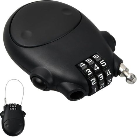 Bardusch - Cadenas Code à 3 Chiffres, 7x5 cm Serrure à Combinaison avec 75cm Câble Rétractable, Noir Cadenas à Bagages Cadenas Voyage, Petits Cadenas Cable pour Sac de Bagages Vélo Moto Poussette Vali (1/5)