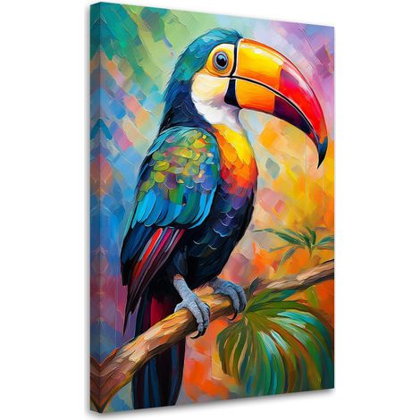 Tableau déco Perroquet tropical coloré 60x90 (1/5)