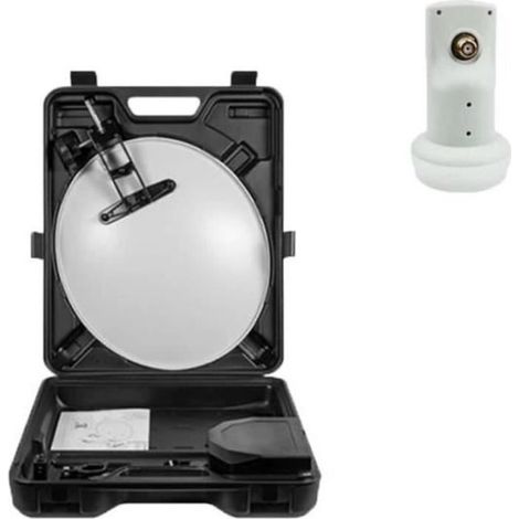 MEGASAT KIT CAMPING CAR Parabole acier blanche 35CM + LNB Single 4K 0,1dB (1/4)