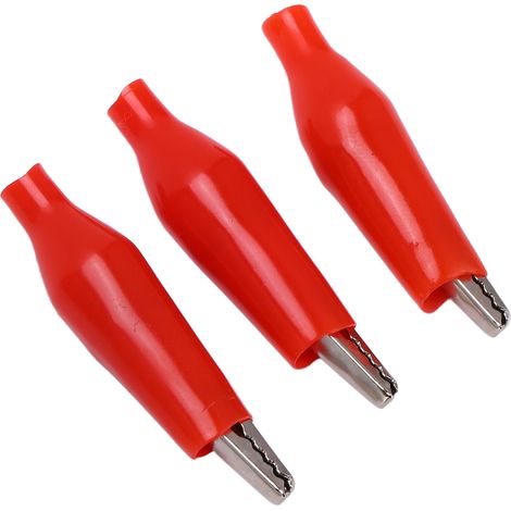 25.011 100PCS Pinces de Test pour Chargeur de Batterie, Pinces Électriques Rouges à Poignée Unique, Accessoires de Câblage (1/5)