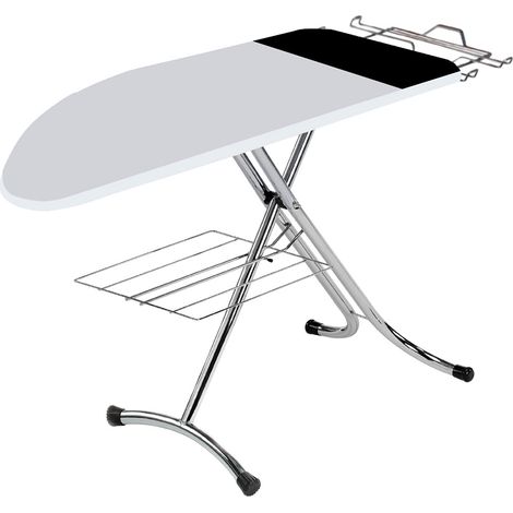 Asse da Stiro Kolossal Profi 125x48 cm con Portabiancheria e Rivestimento a 3 Strati con Area Ignifuga