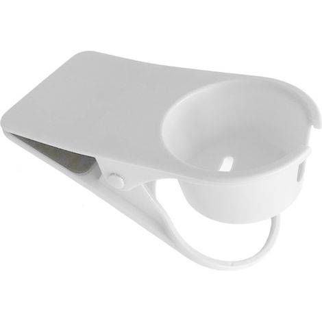 Support mural pour tasse blanc, pince de bureau multifonction, porte-gobelet économique, fixation par serrage pour bouteilles et boissons, grand format (1/5)