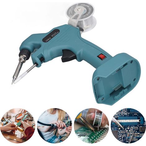 Kit de fer à souder rechargeable pour batteries lithium-ion Makita 18V, 30W, avec élément chauffant en céramique, fer à souder à préchauffage rapide de 30 secondes avec 50 g de soudure de 1,0 mm pour (1/5)