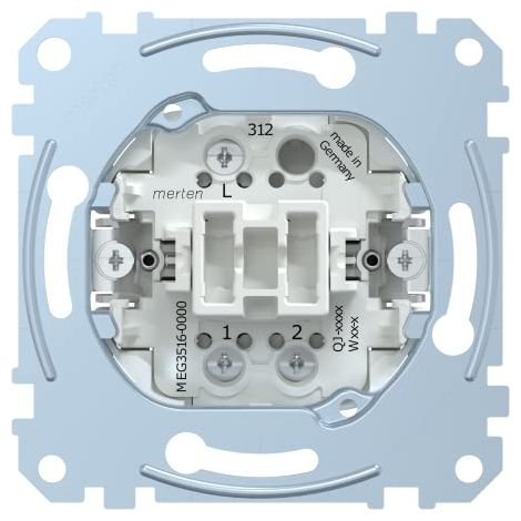Merten, MEG3516-0000, Off/alternando switch-Inserisci, 1-pin, 16 AX, 250 V AC, vite nei terminali di sollevamento (1/3)