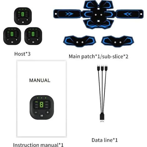 Rechargeable EMS (electric abdominal muscle stimulator) training belt for body massage and fitness - AquaForge