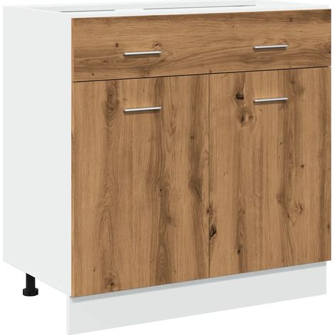Cajonera moderna de 80 x 46 x 81,5 cm que optimiza el espacio de almacenamiento en la cocina acabado en roble macizo hecha a mano 020050747 (1/5)