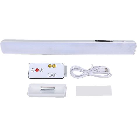 Barre lumineuse magnétique LED avec télécommande tactile, capteur de mouvement, lampe pour armoire, placard, bureau, salle de bains, 5 couleurs de température (1/5)