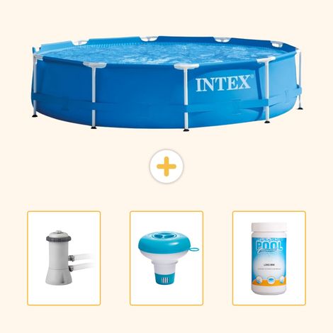 Intex Piscine Tubulaire Ronde - 366x76 cm - 4-pièces  SCB77 (1/5)