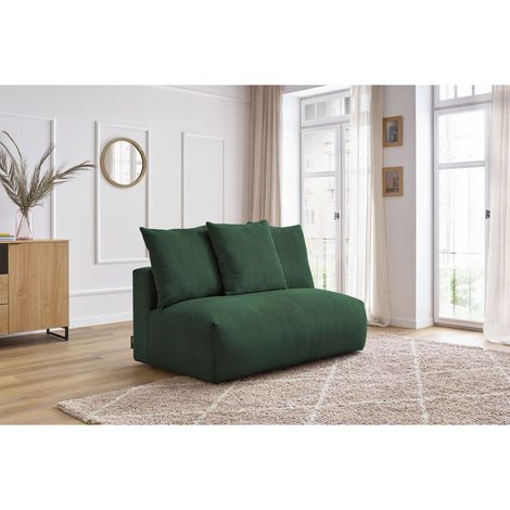 BOBOCHIC - Chauffeuse 2 places sans accoudoir pour canapé modulable VOLTAIRE Vert (1/5)