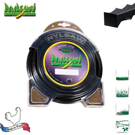 Coque fil nylon cranté NYLSAW - 3 mm x 37m - qualité professionnelle - fabrication française