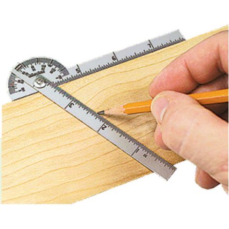 Multirex – Équerre de précision en acier poli – Longueur 20 cm – Rapporteur 180° gradué – Pour mesures précises et angles exacts