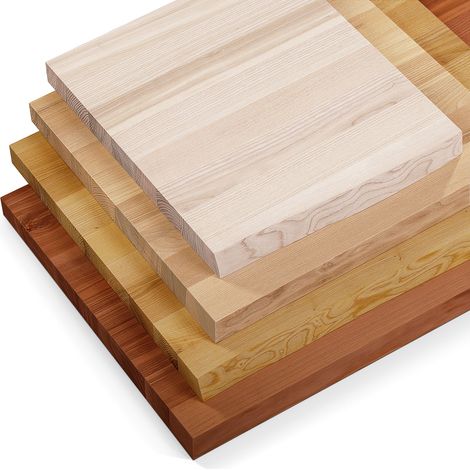 LAMO Manufaktur Plan vasque en bois, plan sous vasque salle de bain, plan de toilette, plan suspendu, bord naturel irrégulier (sans kit de fixation), 130x60 cm (L x H), Naturel, LWP-01-A-002-EL
