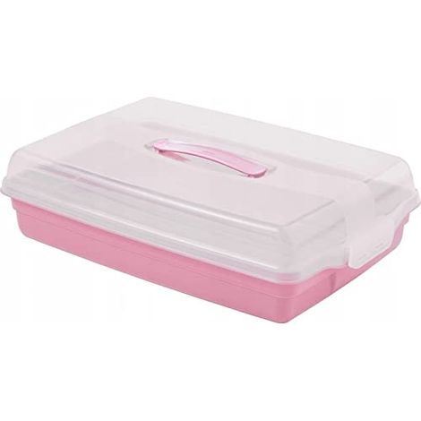 CONTAINER À GÂTEAU RETANGLE GRAND ROSE CURVER 242883