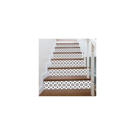 Set mit 6 Aufklebern für Treppen, Fliesenspiegel, Ziegel, Treppenstufen, wasserfeste, abnehmbare Aufkleber zur Treppendekoration, Heimaufkleber - Crezuo