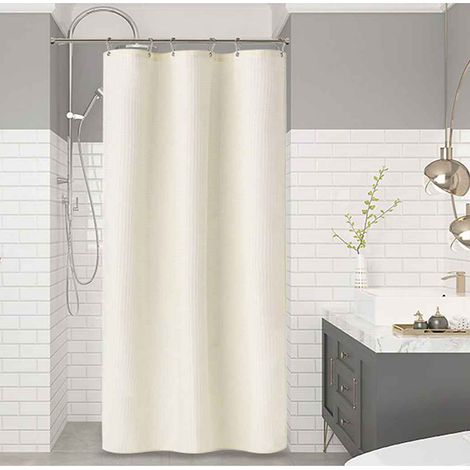Tenda da finestra 180x180 cm, tenda da doccia con 12 anelli da doccia impermeabili e anti-muffa, lavabile, colore beige (1/5)