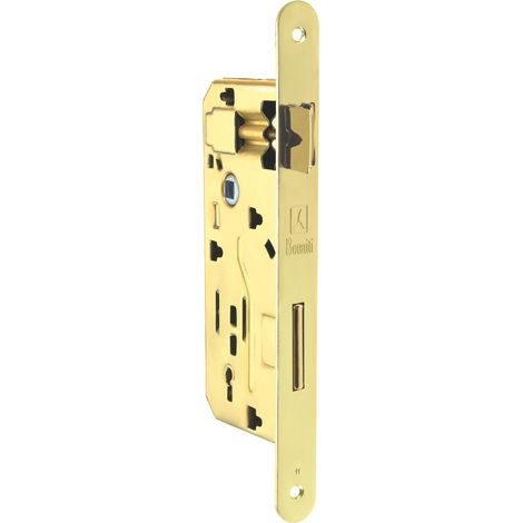 Bonaiti SERRATURA LEGNO PATENT INF. B/TONDO Art. 040T - ottonato lucido E.50