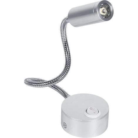 Lampe lit LED AC85-265V – 1W/3W – blanc froid 6500K – col cygne – interrupteur – étude / lecture – Yctze