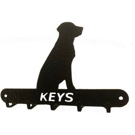 Labrador Key Holder - Steel - L15 x H9 cm - Black