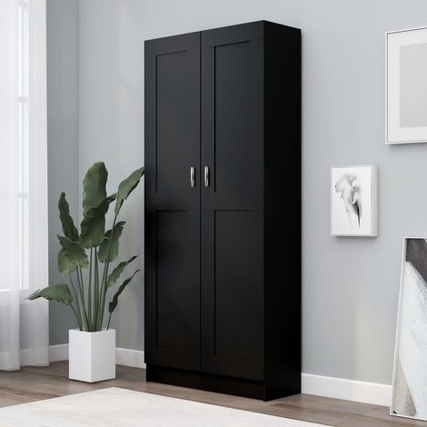 Bibliothèque, Étagère de Rangement, Meuble pour Dossier, Armoire de Rangement Noir 82,5x30,5x185,5 cm Aggloméré AXZ74035 (1/5)