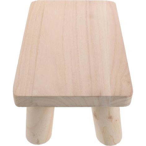 Tabouret Bois Naturel Petit et Robuste avec Base Antidérapante Marchepied Sécurisé pour Personnes Âgées et Garçon Fille pour Salle de Bain Salon Chambre et Entrée Style Rustique (1/5)
