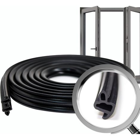 Boudin de porte EPDM noir S-1150, joint d'isolation thermique et acoustique pour portes et fenêtres (10m) (1/5)
