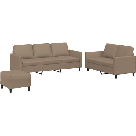 Maison Exclusive - Set di Divani 3 pz con Cuscini cappuccino in Similpelle
