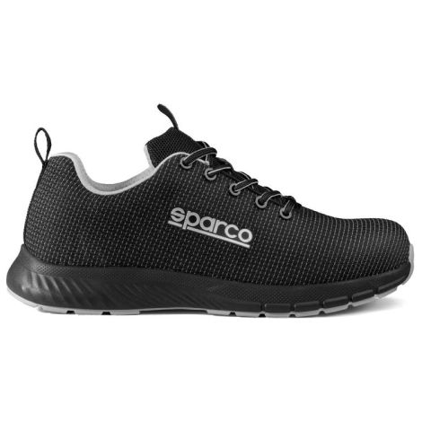 Chaussures de se'curite' Sparco Traction Asan noires S3P No 38 mode'le sport re'sistant a' l'eau avec embout en fibre de verre non magne'tique Nero/Silver 38