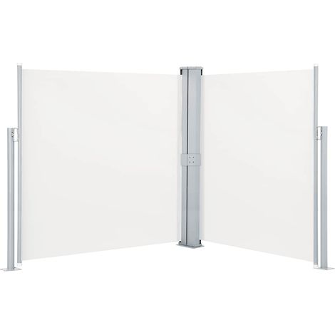 Auvent latéral double rétractable de patio 170x600 cm Crème (1/5)