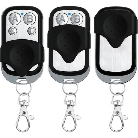 3Pcs Telecommande Universelle Portail, 433,92 MHz Télécommande Garage sans Fil à 4 Boutons, Bip Portail Universelle avec Couvercle Coulissant Porte Clés pour Porte Garage Électrique (1/5)
