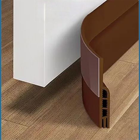 Bas de porte anti-courant d'air & étanchéité porte - NOUVEAU bas de porte isolant (rapide à installer), Noir (1/2)