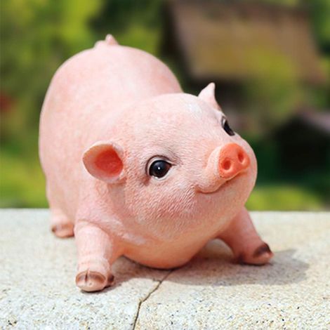 Statue de Jardin en résine pour intérieur ou extérieur Motif Cochon Mignon (1/5)