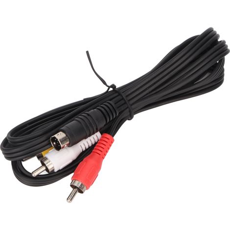 Câble adaptateur Mini DIN 7 broches vers RCA triple mâle, câble audio-vidéo composite rouge blanc jaune 1,5 m (1/5)