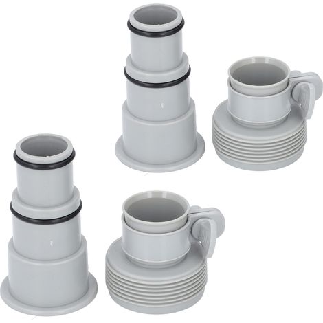 Kit de remplacement de 4 adaptateurs pour tuyau de piscine, raccord fileté en PVC, type collier de serrage, pour pompe de piscine. (1/5)