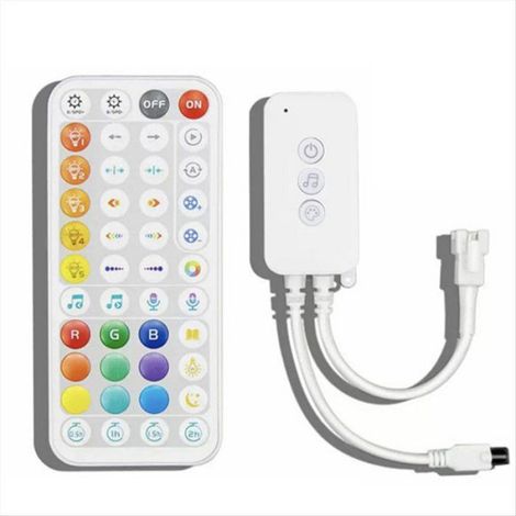 Contrôleur LED SPI WiFi - Pour Bande Lumineuse Adressable WS2811 WS2812 - Compatible Tuya Alexa Google Home - 200 Pixels Max - 1 Canal RVB - Alimentation DC5V-24V