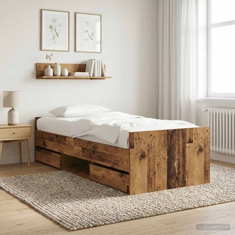 vidaXL Struttura del letto Legno antico Legno ingegnerizzato (1/5)