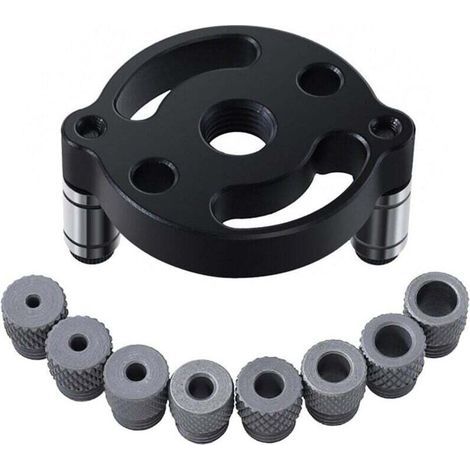 Localisateur de perforateur, Douille de perçage avec 8 bagues de forage 3/4/5/6/7/8/9/10mm, Perforateur vertical Gabarit de perçage avec douilles de guidage de perçage pour trous de poinçonnage (1/4)