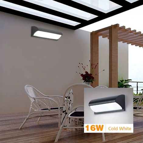 16W LED Feuchtraumlampe Kaltweiß, IP65 Wasserdicht, Moderne Wandlampe für Keller, Garage, Terrasse und Eingang