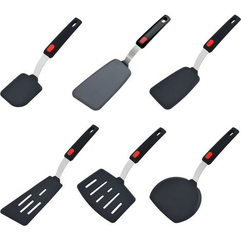 Spatule en silicone - Spatule en silicone résistante à la chaleur, résistance à la température maximale de 315 °C (600 °F) - Ensemble de spatules - Sans BPA (1/5)