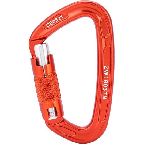 Mousqueton de sécurité 25KN pour escalade et sauvetage, boucle en D, équipement outdoor (orange) (1/5)