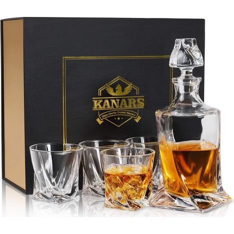 Carafe à whisky et verres en cristal sans plomb 800ml, set 5 pièces (1/5)