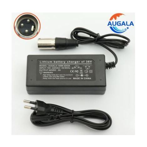 36V 2A battery charger (42V 2A output, 100-240V AC input) for 36V series 10 electric bikes (EU standard). (1/4)