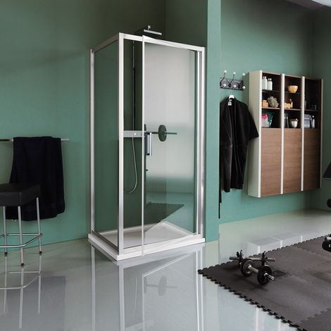 Samo - Porte de douche pivotante 77 - 81 cm Profilés chromé brillant verre transparent - CEE ART