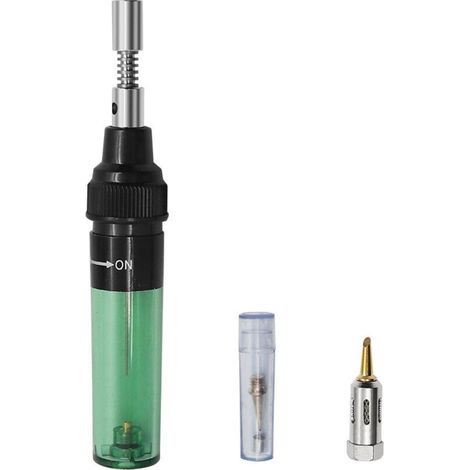 Soldador de gas, pistola de soldar con soplete, soldador de gas butano inalámbrico, herramienta de soldadura de aire comprimido 1300°C (verde), soldador (1/5)