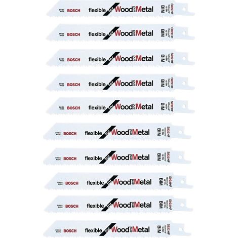 Bosch 10x  lama per  sega a  sciabola S  922 HF  Flexible for  Wood and  Metal